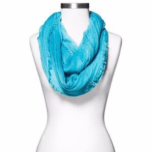 Women’s Merona Sequin Stripe Infinity Scarf, Bright Blue